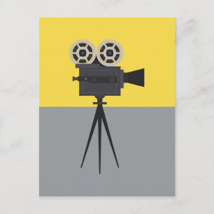 Retro Hollywood Camera Colorblock  Postcard