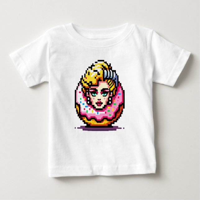 Retro Hollywood Icon - Pixel Art Pop Culture Baby T-Shirt (Front)