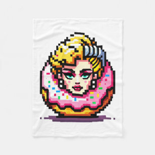 Retro Hollywood Icon - Pixel Art Pop Culture Fleece Blanket