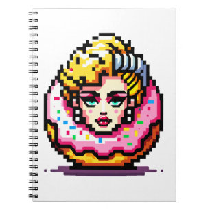 Retro Hollywood Icon - Pixel Art Pop Culture Notebook