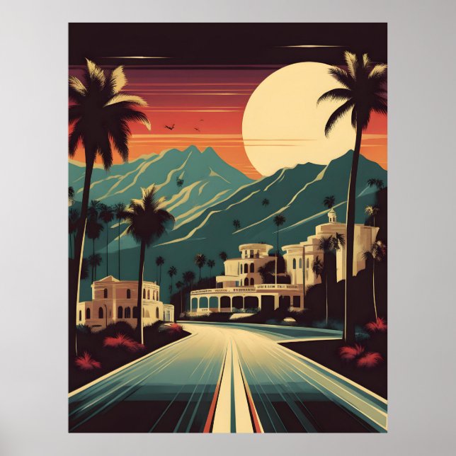 Retro Hollywood Illustration Poster (Front)