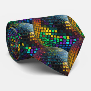 Retro Holographic Disco Ball Tie