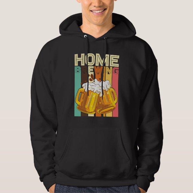 Retro Home Brewing Craft Beer Microbrew Hops Beer Hoodie (Front)
