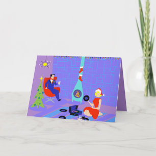 Retro Home for the Holidays Christmas Card