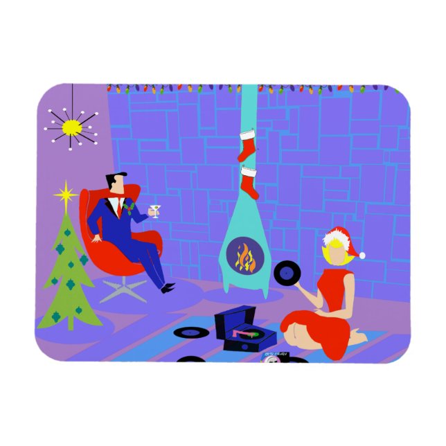 Retro Home for the Holidays Flexi Magnet (Horizontal)