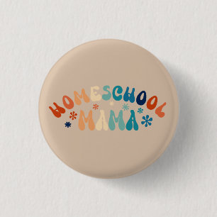 Retro Homeschool Mum Mama 3 Cm Round Badge