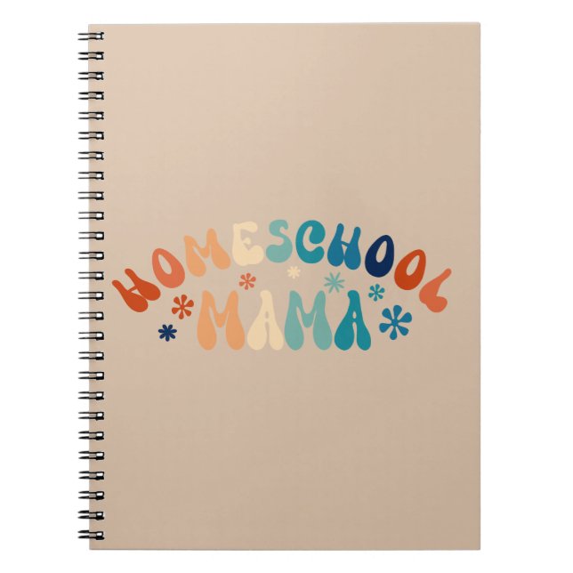 Retro Homeschool Mum Mama   Notebook (Front)