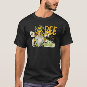 Retro Honey Bee Gnome Bee Blessed Kindness Inspira T-Shirt