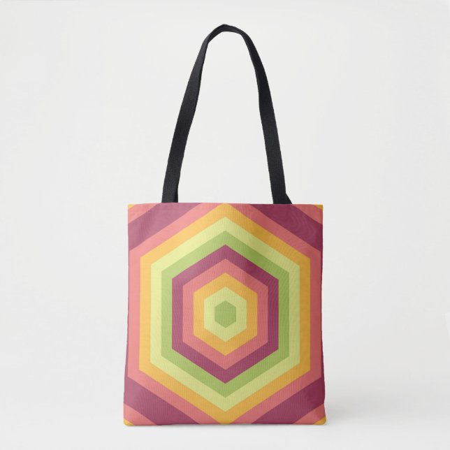 Retro HoneyComb Burst Tote Bag (Front)