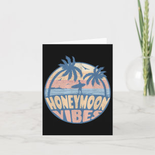 Retro Honeymoon Vibes New Wedding Bride Groom Vaca Card