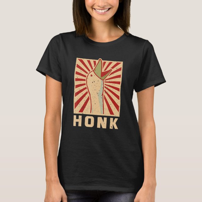 Retro Honk Funny Goose Duck Men Women T-Shirt (Front)
