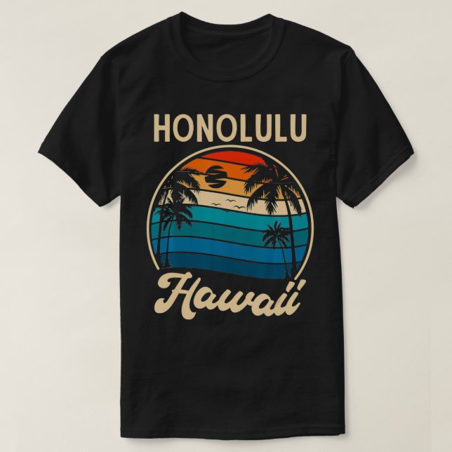 Retro Honolulu Hawaii  T-Shirt (Design Front)