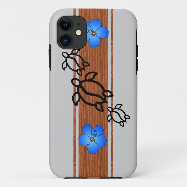 Retro Honu Surfboard Case-Mate iPhone Case (Back)
