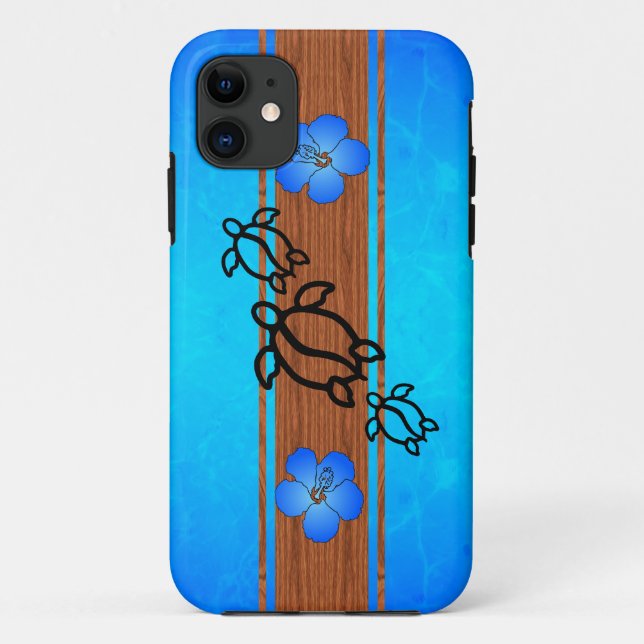 Retro Honu Surfboard Case-Mate iPhone Case (Back)