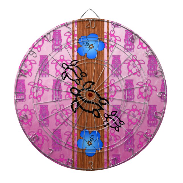 Retro Honu Surfboard Dartboard (Front)
