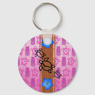 Retro Honu Surfboard Key Ring