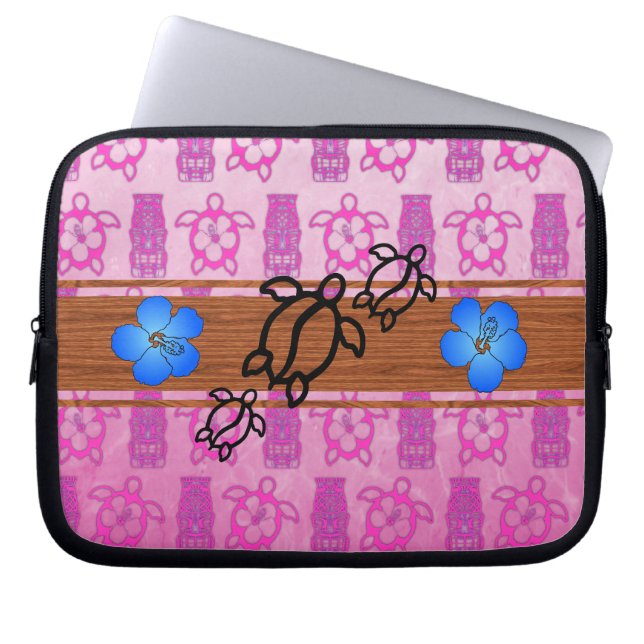 Retro Honu Surfboard Laptop Sleeve (Front)