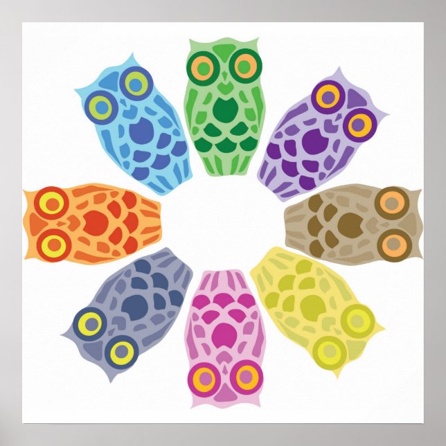 Retro Hoot Owl Print (Front)