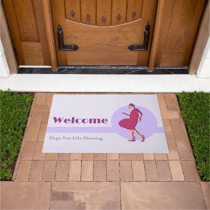 Retro Hope You Like Dancing Purple Personalised  Doormat