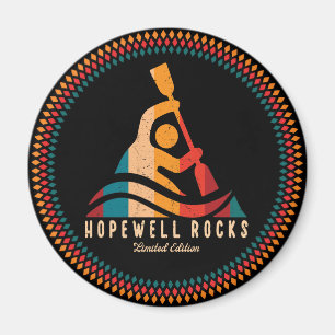 Retro Hopewell Rocks Kayaking Magnet