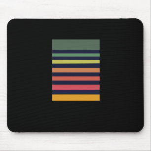Retro Horizon Stripes – Minimalist Digital Desig S Mouse Pad