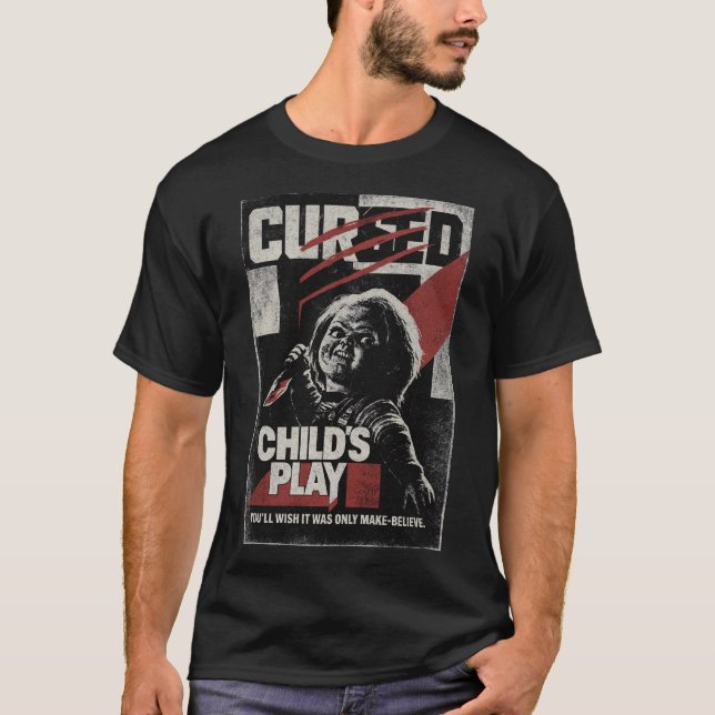 Retro Horror Doll Slasher Poster T-Shirt (Front)