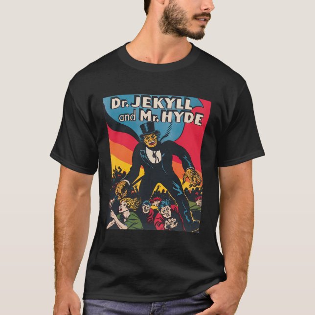 Retro Horror Halloween Monster Dr Jekyll Mr Hyde T-Shirt (Front)