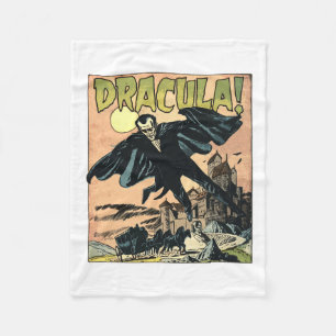 Retro Horror Movie Monster Vampire Vintage Hallowe Fleece Blanket