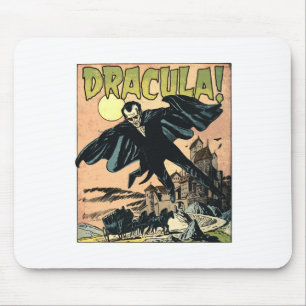Retro Horror Movie Monster Vampire Vintage Hallowe Mouse Pad