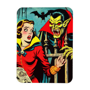 Retro Horror Vampire Comics Magnet