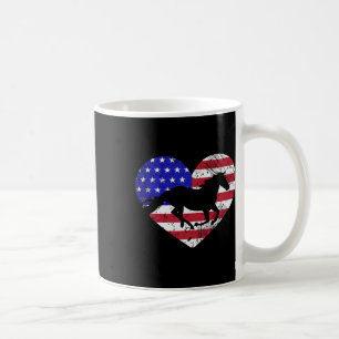 Retro Horse American Flag Heart 4th Of July Usa Pa Coffee Mug