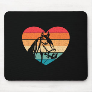 Retro Horse Heart Horseback Riding Horse Lover Wom Mouse Pad