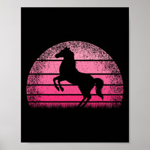 Retro Horse Horseback Riding Horse Lover Cowgirl W Poster