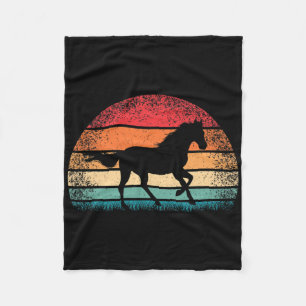 Retro Horse Lover Horseback Riding Cowgirl Western Fleece Blanket