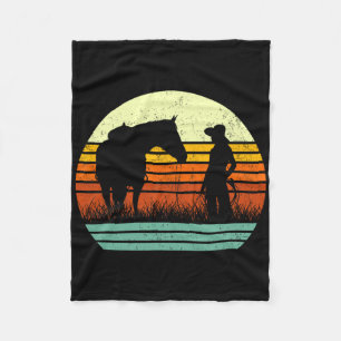 Retro Horse Lover Tee For Women & Girl I Love Fleece Blanket