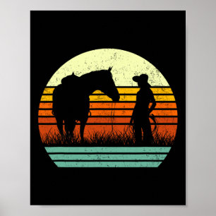 Retro Horse Lover Tee For Women & Girl I Love Poster