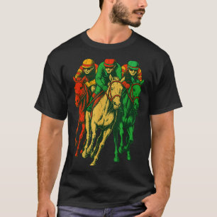 Retro horse racing outfit dynamic race scene derby T-Shirt