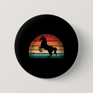 Retro Horse Vintage Horseback Riding Western Men W 6 Cm Round Badge
