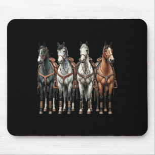 Retro Horse Western Rodeo Cowboy Equestrian Horseb Mouse Pad