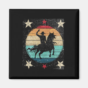 Retro Horseback Riding Country Western Horse Ridin Magnet