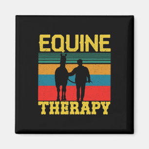 Retro Horseback Riding Equestrian Therapy Equine T Magnet