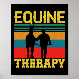 Retro Horseback Riding Equestrian Therapy Equine T Poster