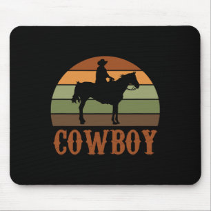 Retro Horseback Riding Rodeo Western Horse Cowboy Mouse Pad