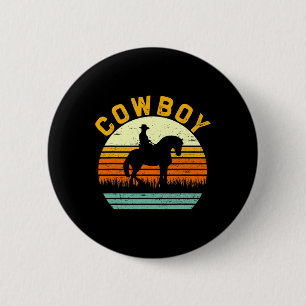 Retro Horseback Riding Rodeo Western Line Dance Ho 6 Cm Round Badge