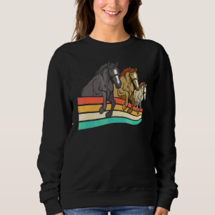 Retro Horses Vintage Equestrian Sport Dressage Sad Sweatshirt