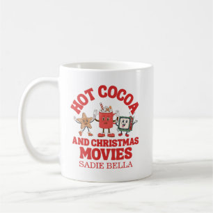 Retro Hot Cocoa And Christmas Movies Coffee Mug