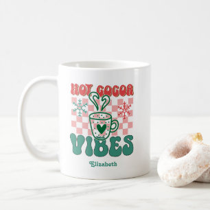 Retro “Hot Cocoa Vibes” Personalised Christmas Coffee Mug