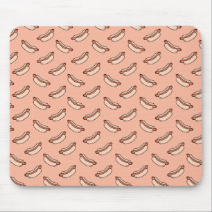 Retro Hot Dog Seamless Pattern Mouse Pad