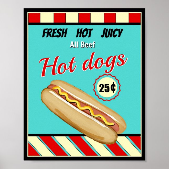Retro Hot Dog Sign (Front)