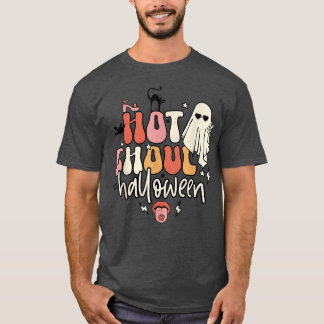 Retro Hot Ghoul Halloween Boo Ghost Spooky Season  T-Shirt